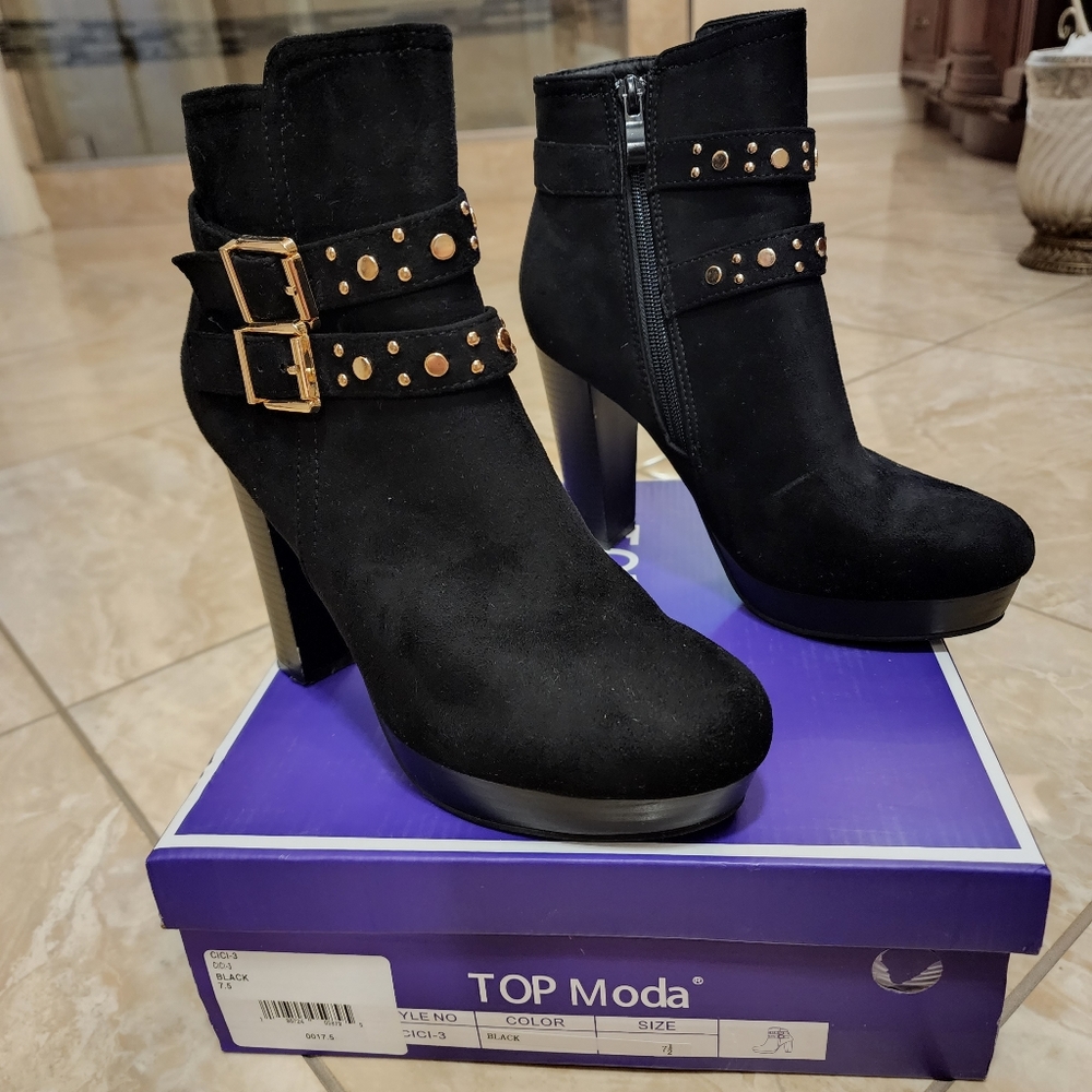 Top Moda Cici Studded Heeled Bootie